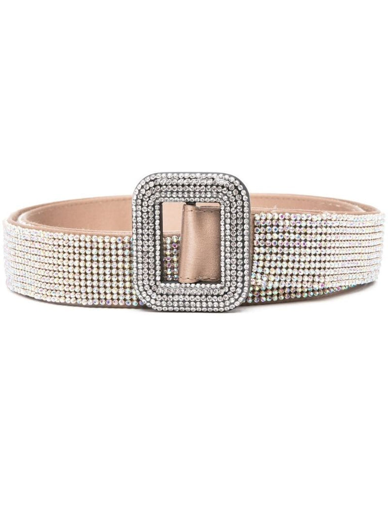 Neutral Crystal-embellished Belt