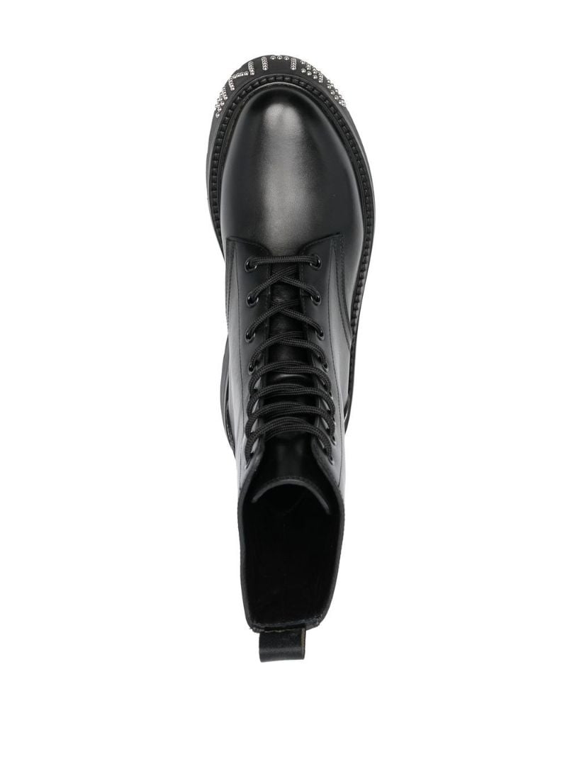 Black Bulky Logo-embellished Lace Up Boots