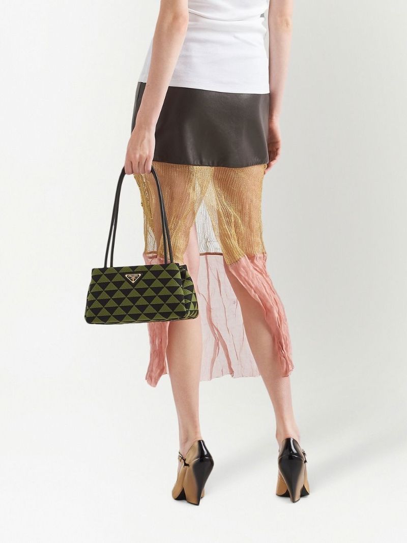 Black Panelled Leather Midi Skirt