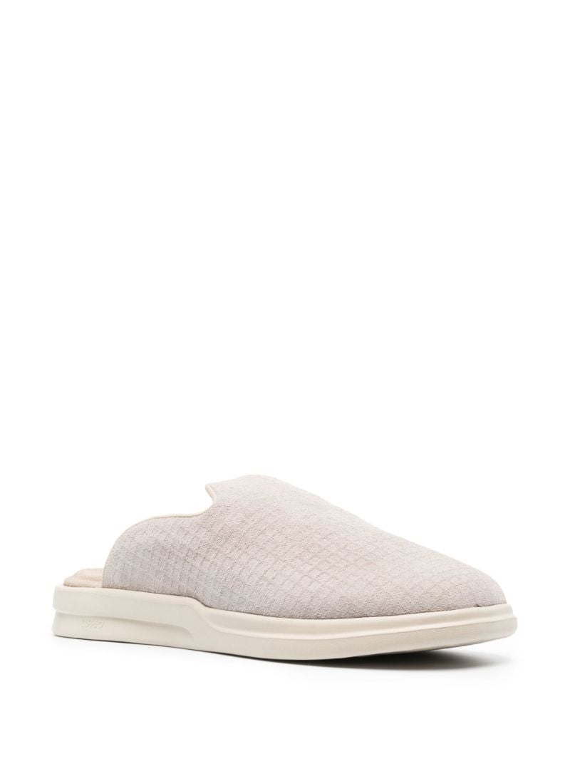 Grey Pelli Waffle Suede Slippers