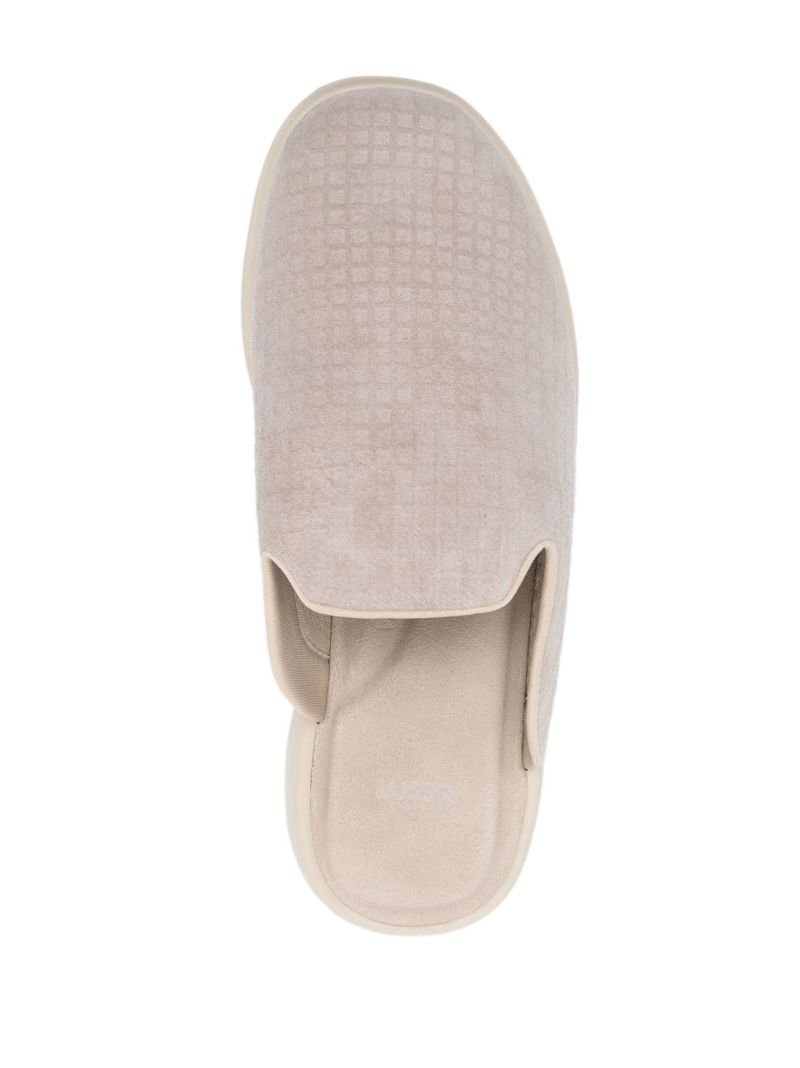 Grey Pelli Waffle Suede Slippers
