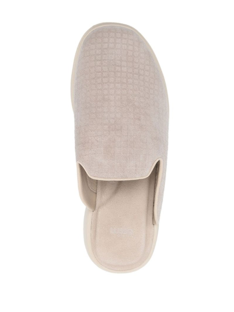 Grey Pelli Waffle Suede Slippers