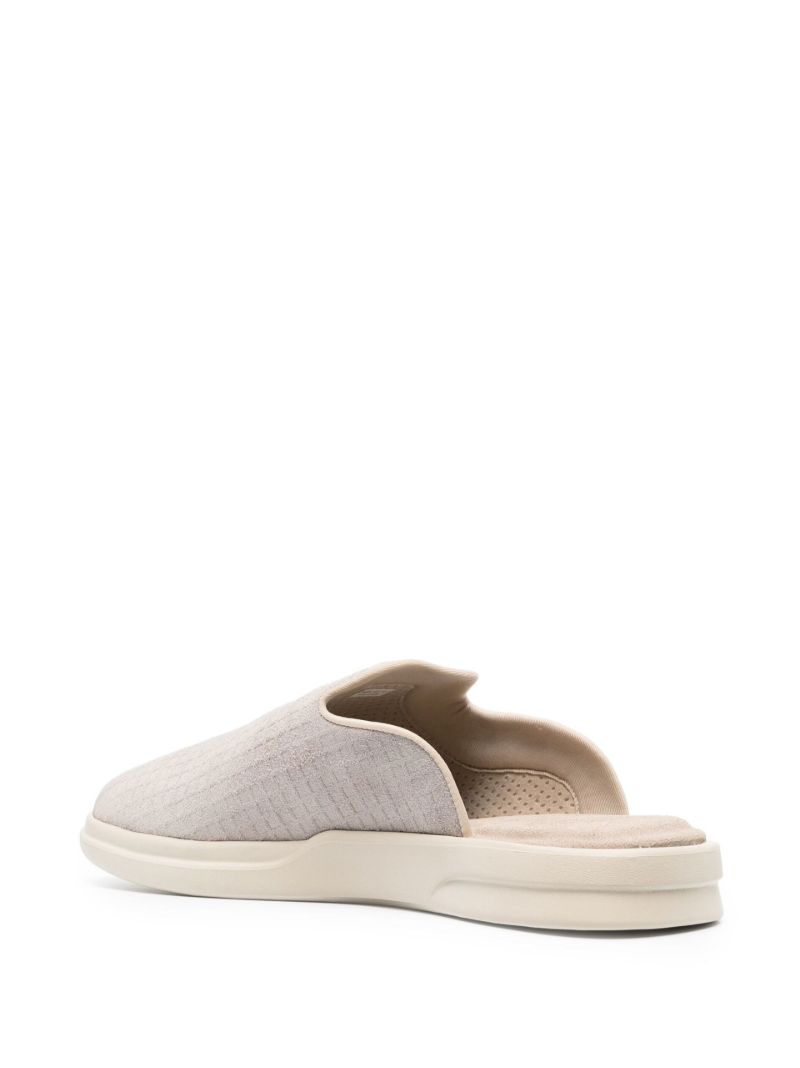 Grey Pelli Waffle Suede Slippers