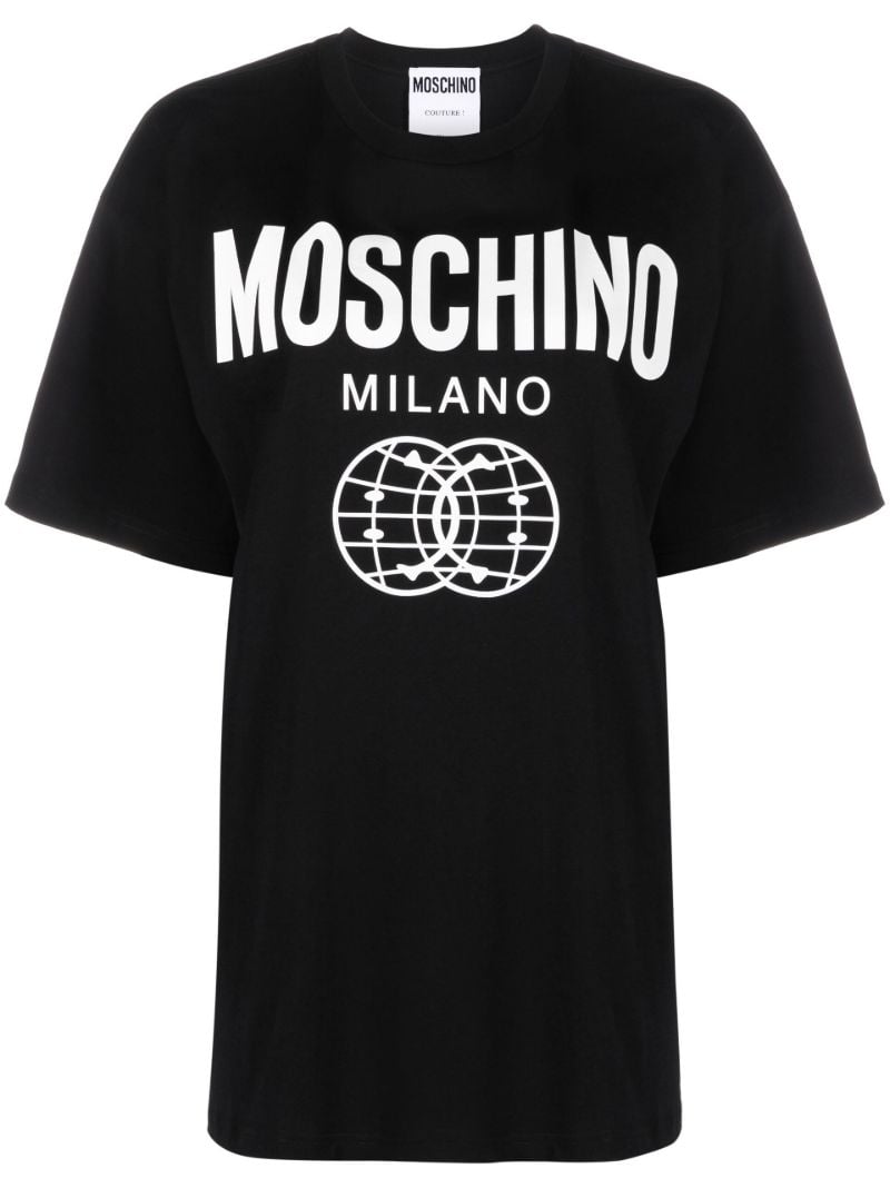 Black Logo Print Cotton T-shirt