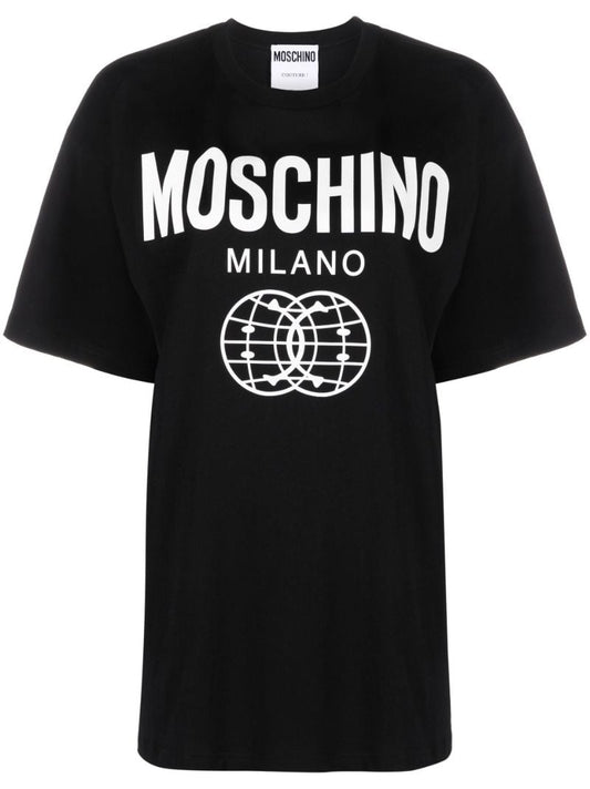 Black Logo Print Cotton T-shirt