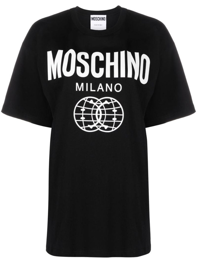Black Logo Print Cotton T-shirt