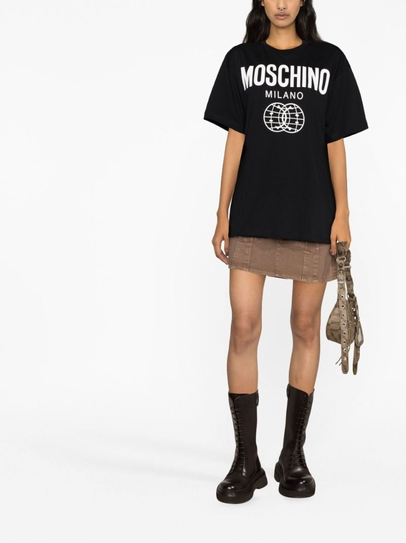 Black Logo Print Cotton T-shirt