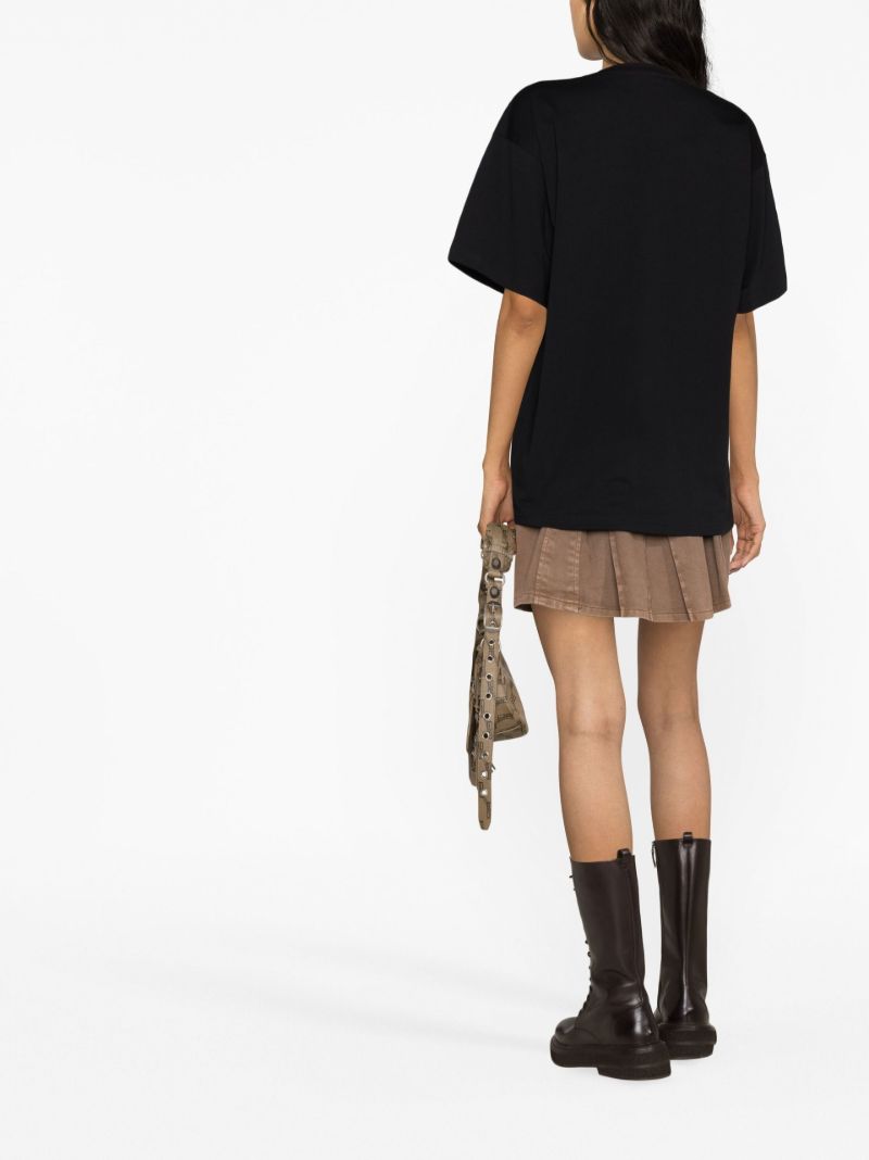 Black Logo Print Cotton T-shirt