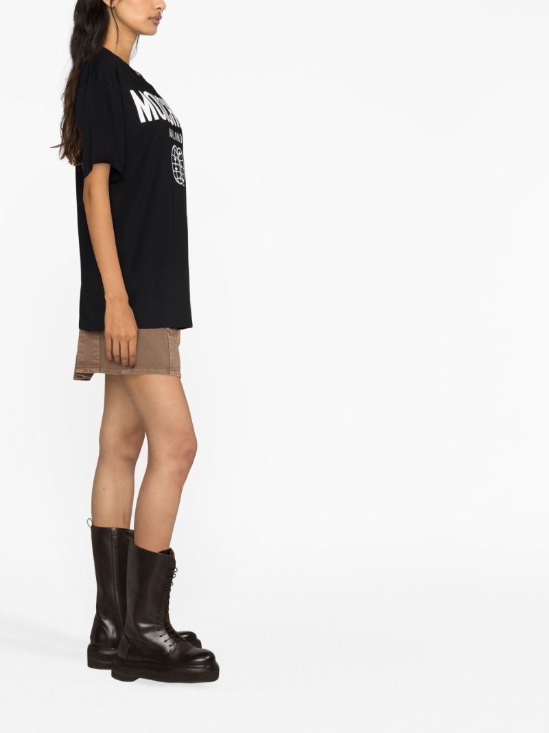 Black Logo Print Cotton T-shirt