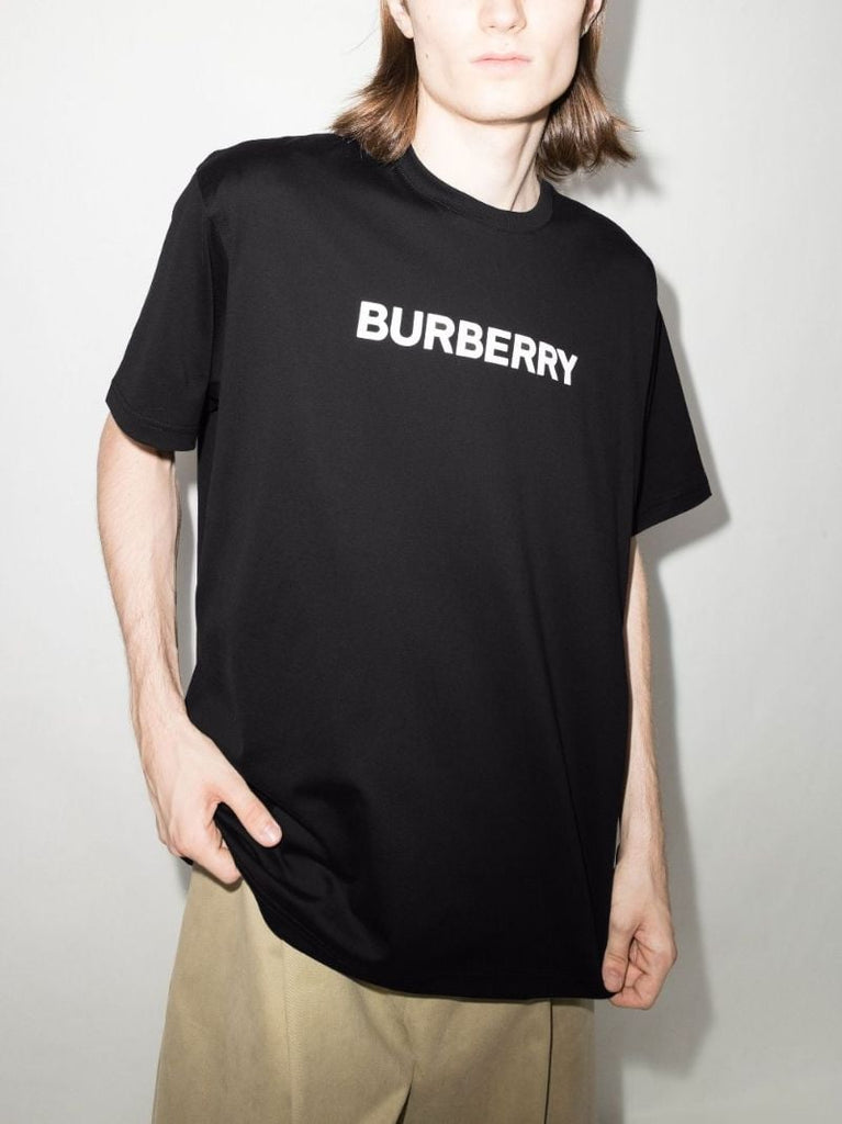 Black Harriston Logo Print Cotton T-shirt