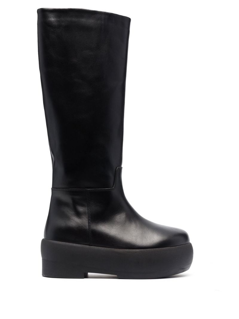 Black Gia 16 Leather Knee-high Boots