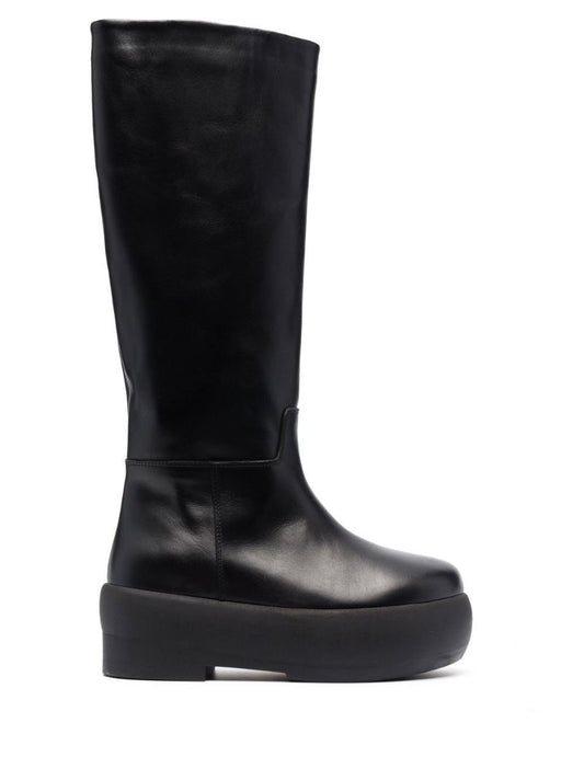 Black Gia 16 Leather Knee-high Boots