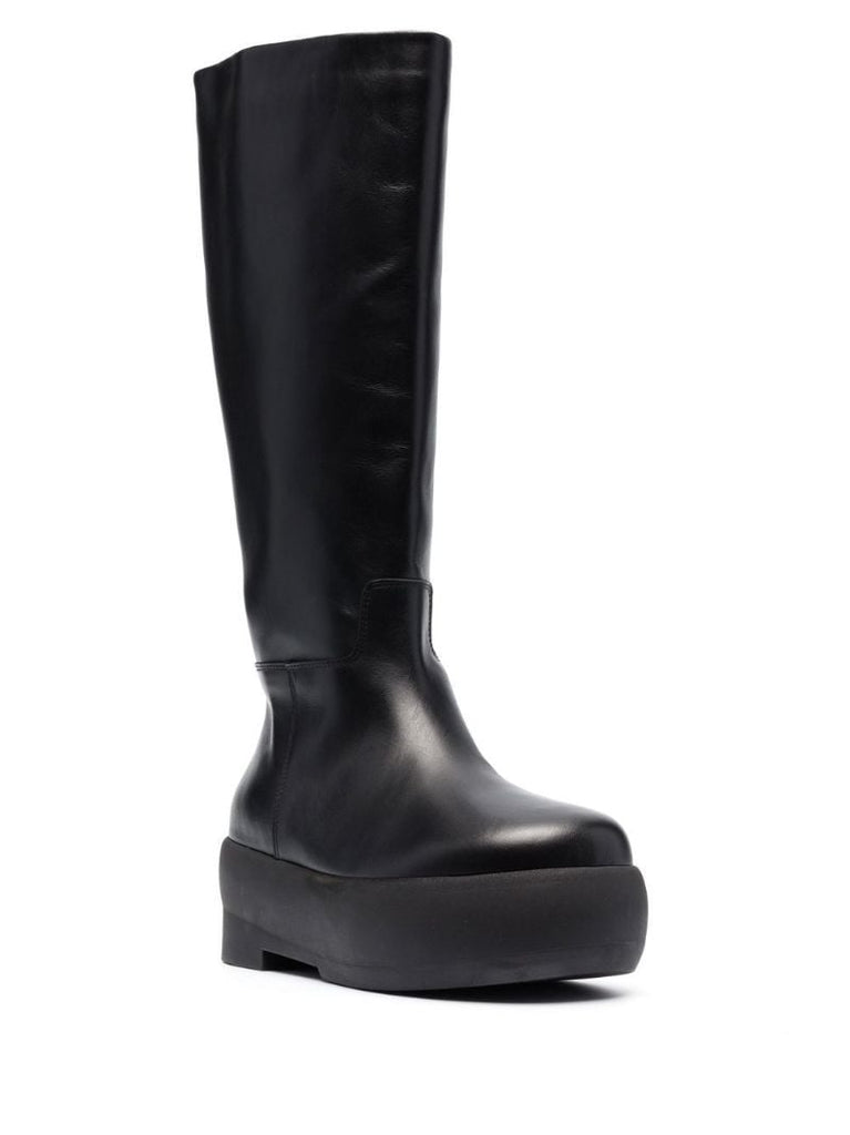 Black Gia 16 Leather Knee-high Boots