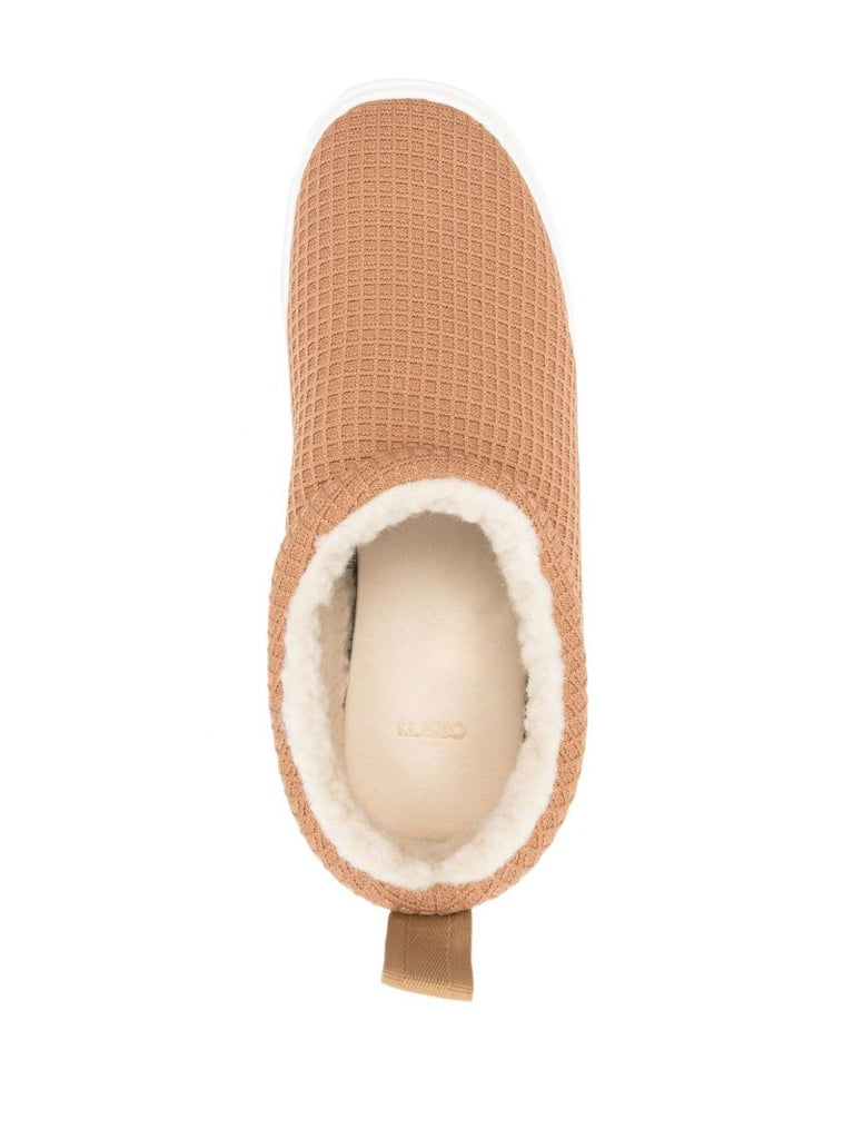 Brown Guru Waffle Sherpa Slippers
