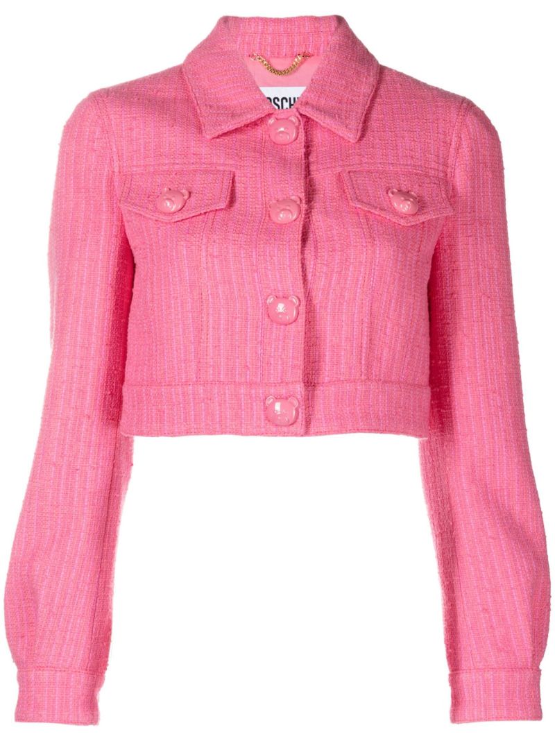 Pink Tweed Cropped Jacket