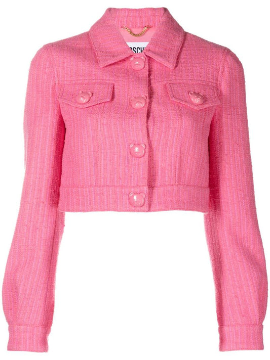 Pink Tweed Cropped Jacket