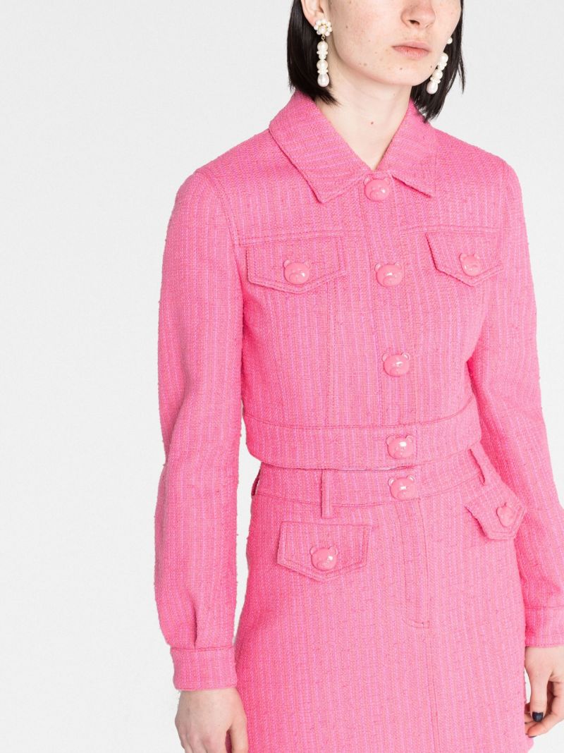 Pink Tweed Cropped Jacket