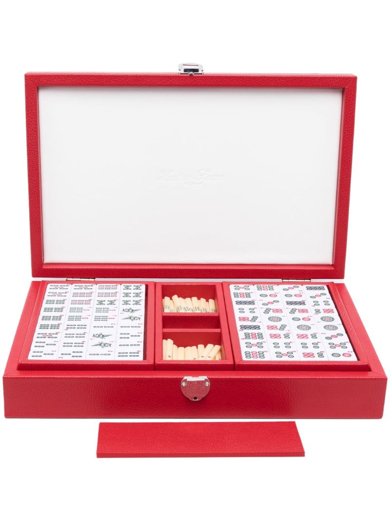 Red Mah-jong Leather Game Set