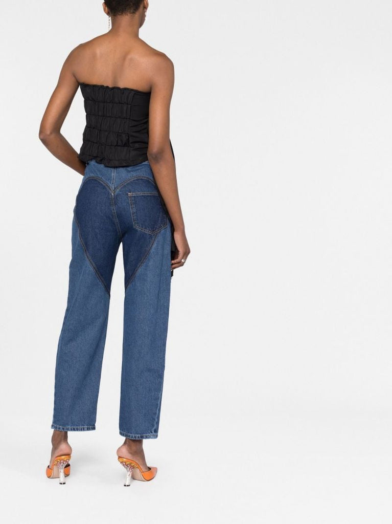 Blue Mussel Flower Wide-leg Jeans