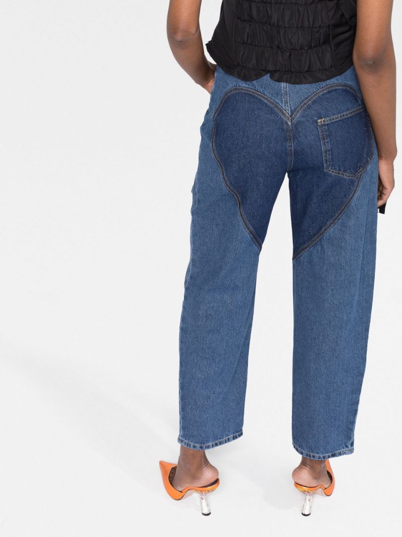Blue Mussel Flower Wide-leg Jeans