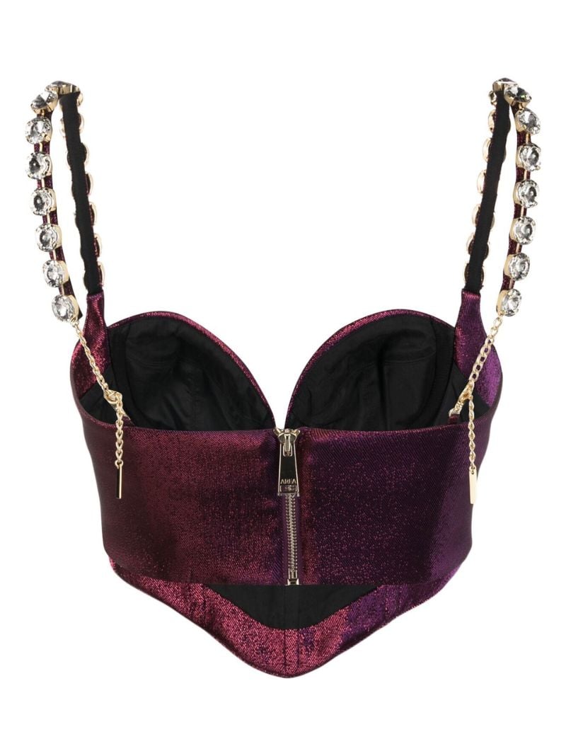 Purple Crystal-embellished Bustier Top