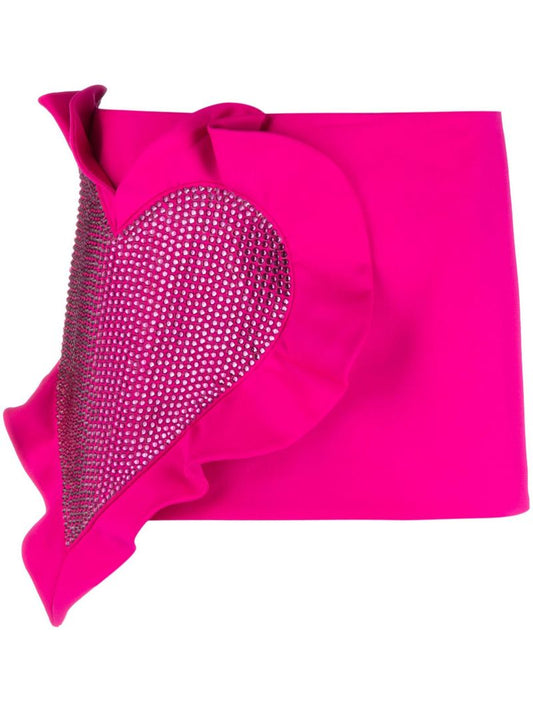 Pink Heart Detail Mini Skirt