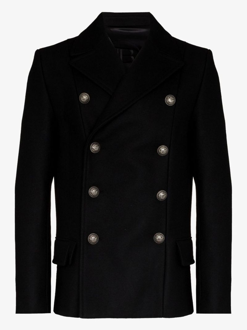 Double-breasted Virgin Wool Peacoat