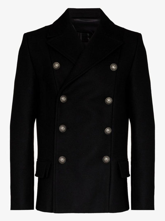 Double-breasted Virgin Wool Peacoat