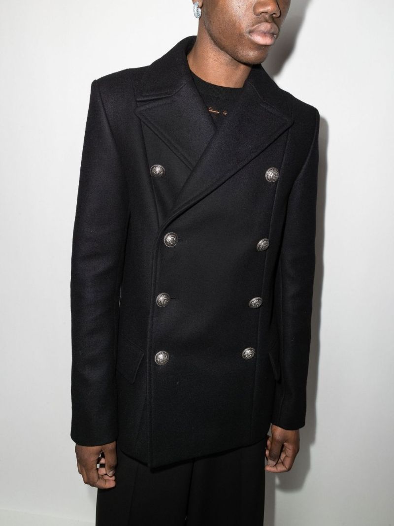 Double-breasted Virgin Wool Peacoat