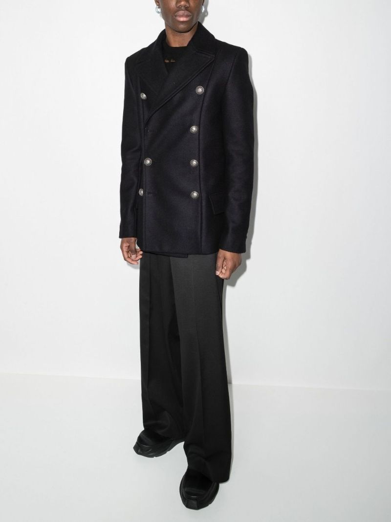 Double-breasted Virgin Wool Peacoat