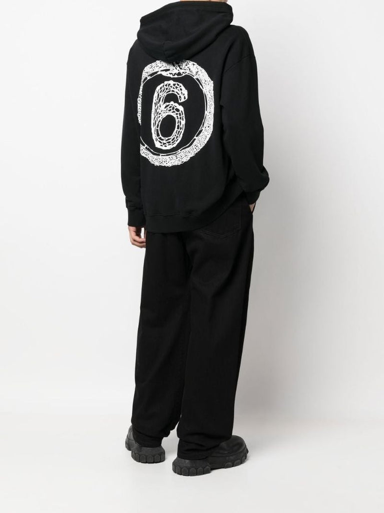 Black Graphic Print Hoodie