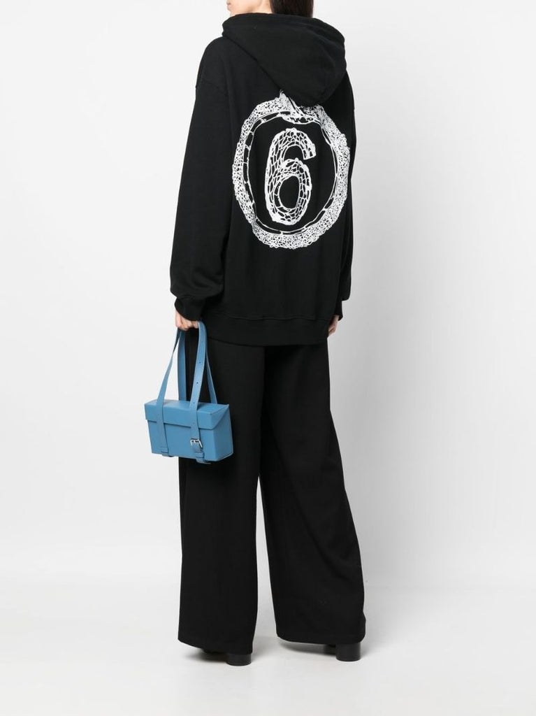 Black Graphic Print Hoodie