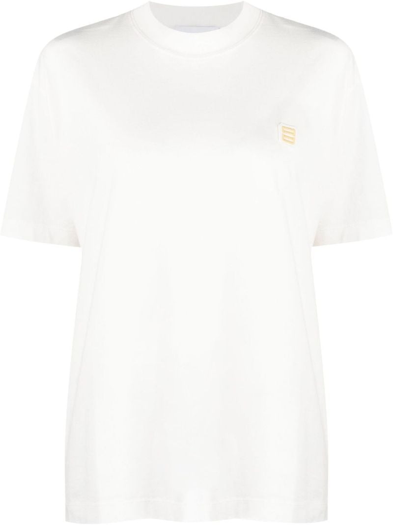White Monogram Patch Cotton T-shirt
