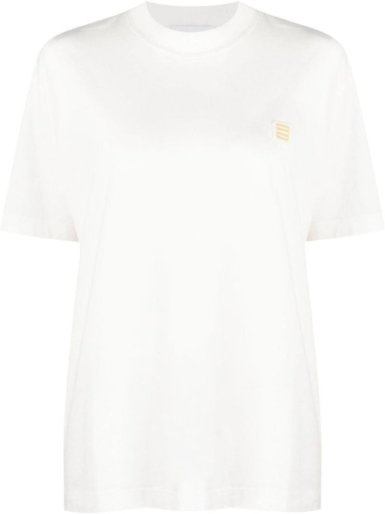 White Monogram Patch Cotton T-shirt