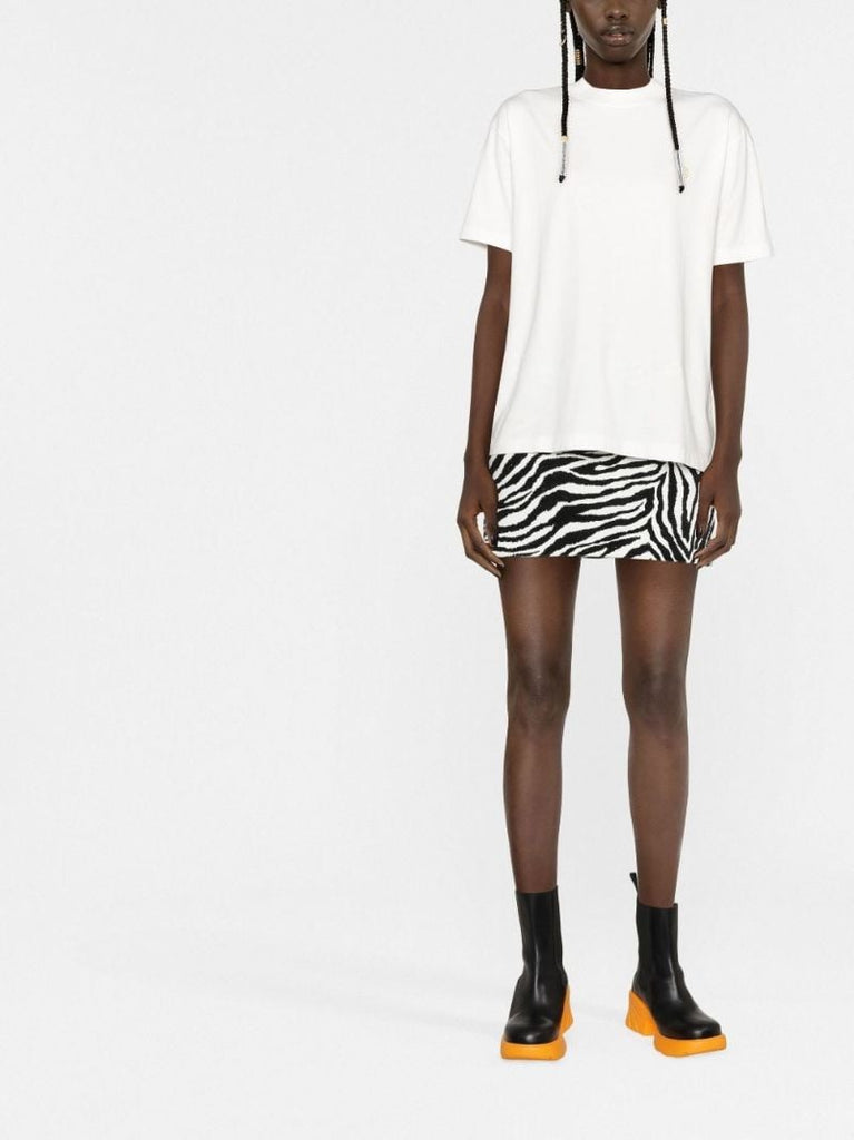 White Monogram Patch Cotton T-shirt