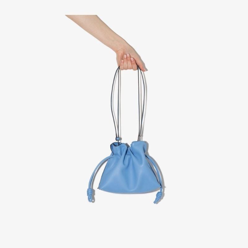 Blue Flamenco Leather Clutch Bag