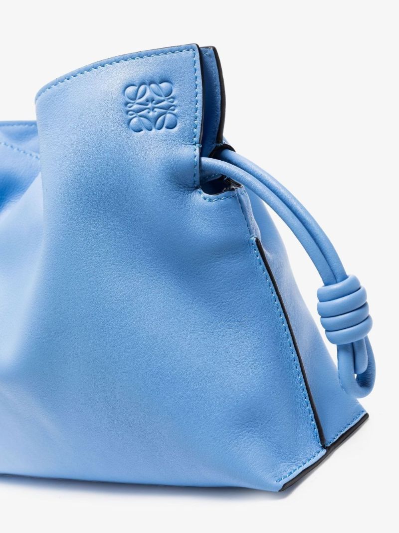 Blue Flamenco Leather Clutch Bag