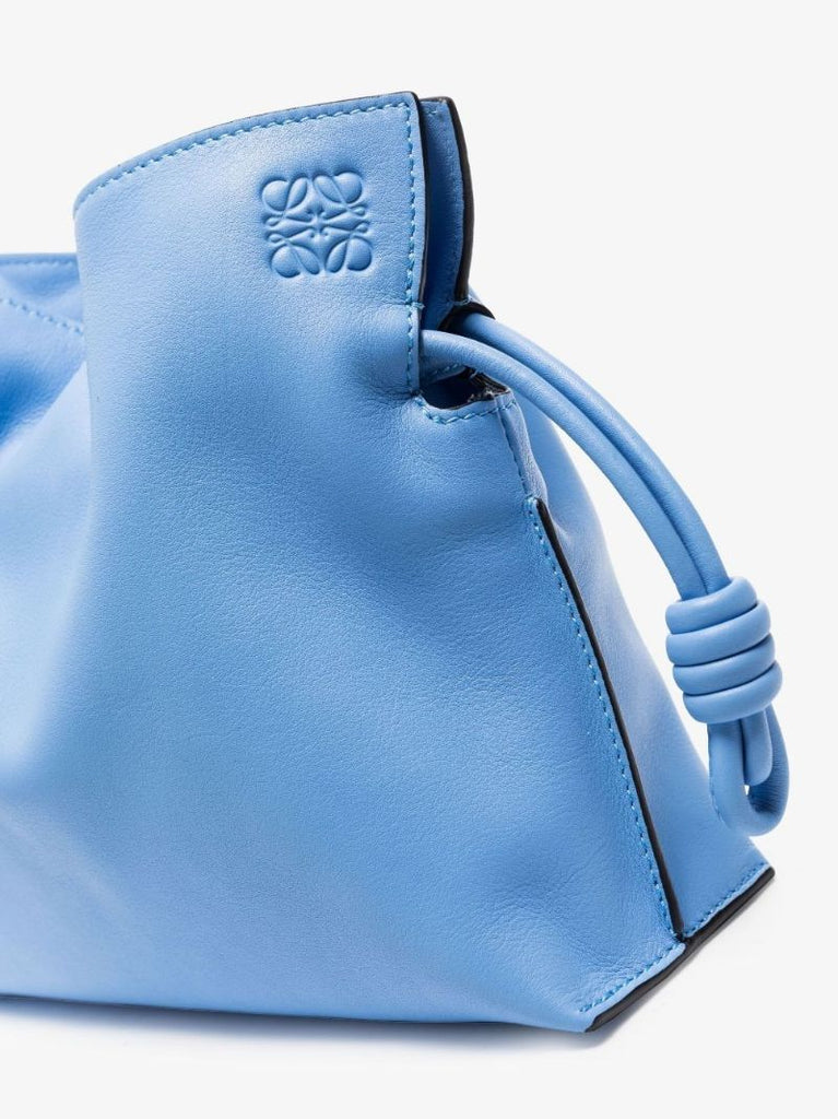 Blue Flamenco Leather Clutch Bag