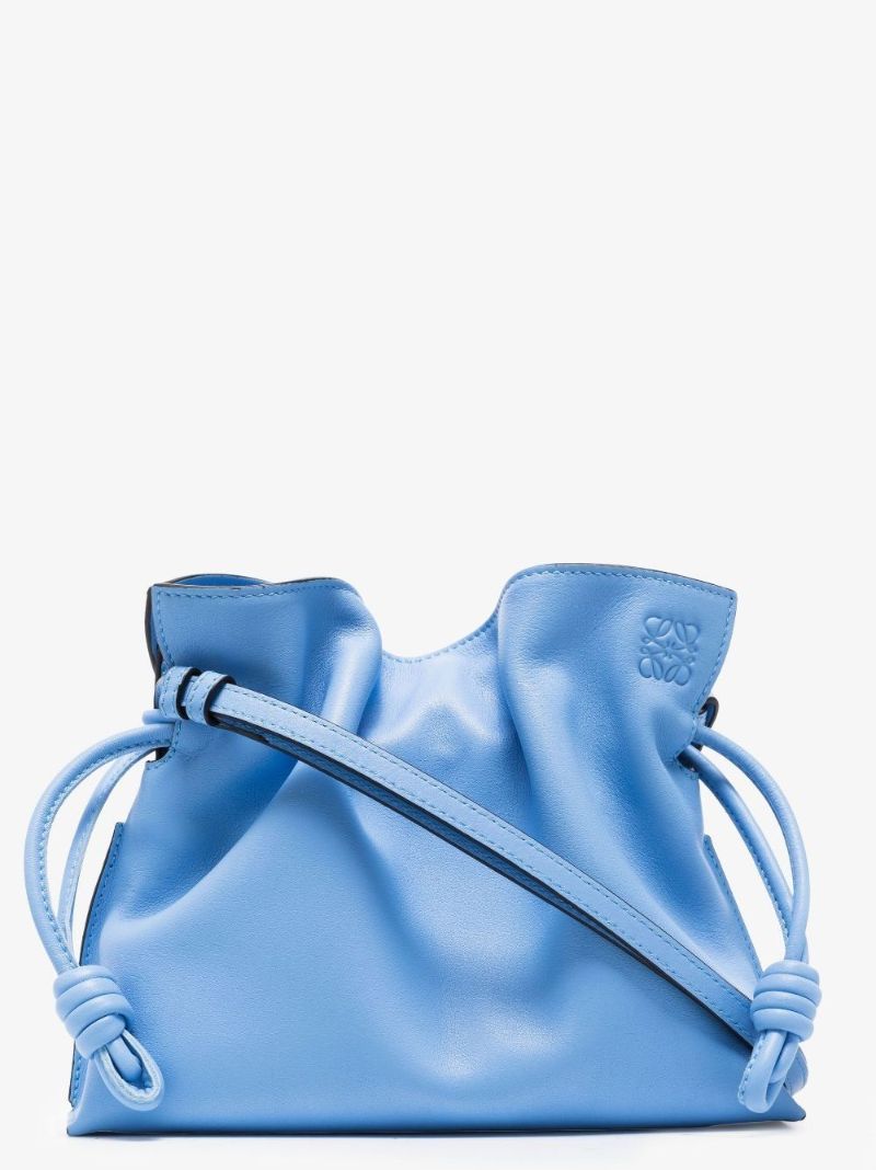 Blue Flamenco Leather Clutch Bag