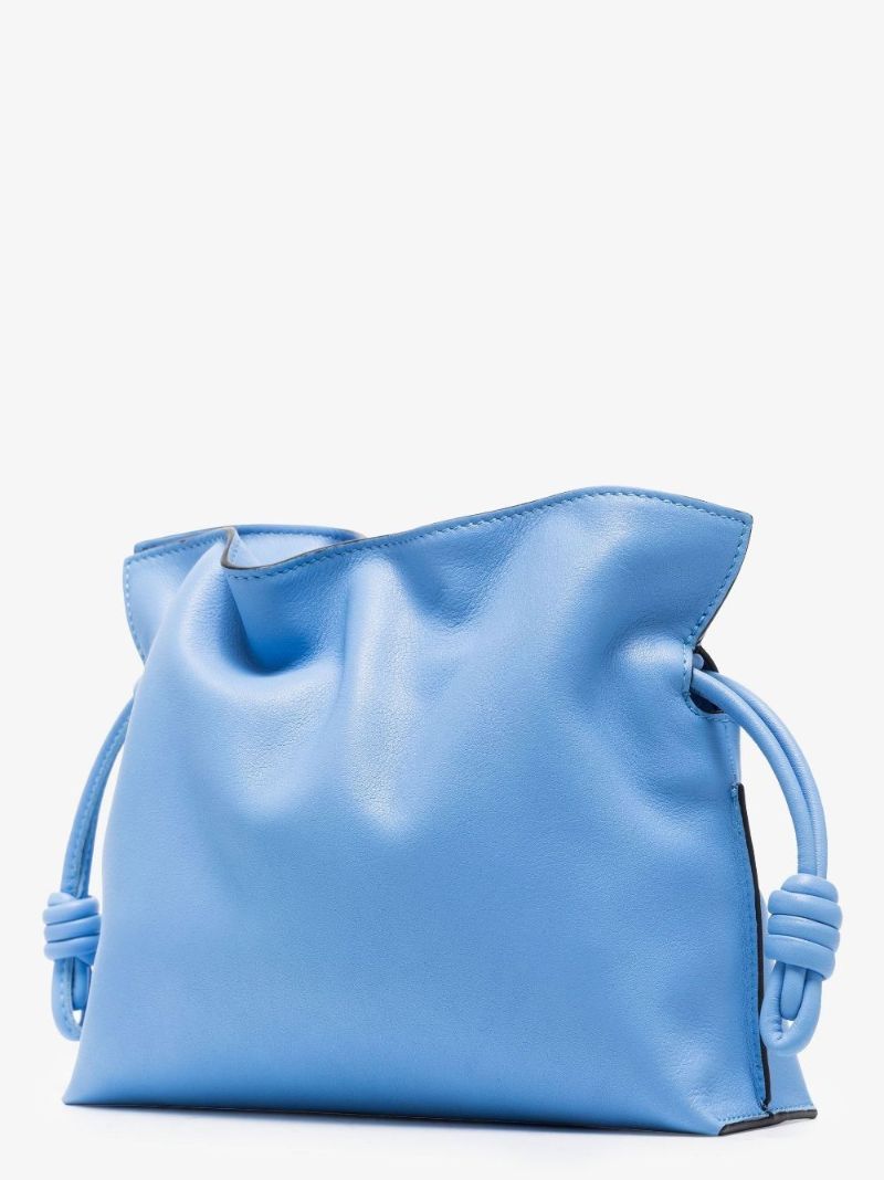 Blue Flamenco Leather Clutch Bag