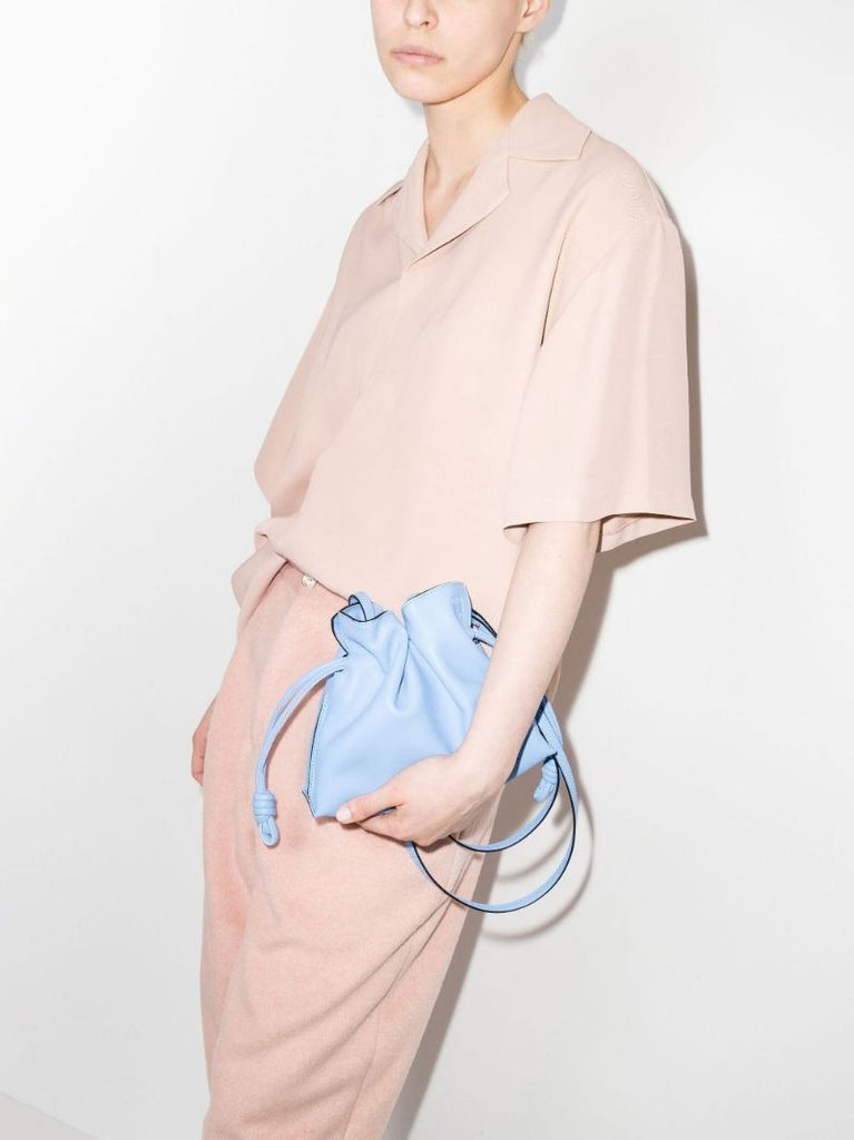 Blue Flamenco Leather Clutch Bag
