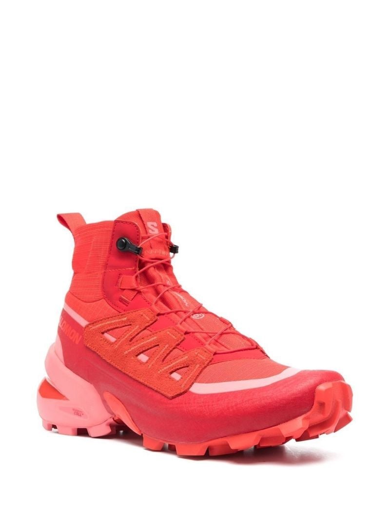 Red High-top Ridged Sneakers