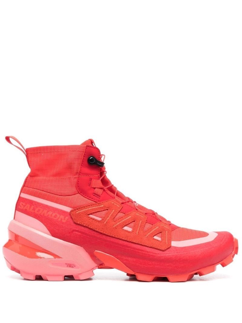 Red High-top Ridged Sneakers