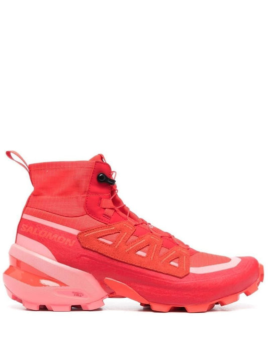 Red High-top Ridged Sneakers