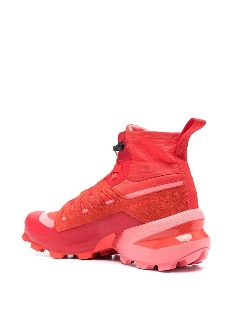 Red High-top Ridged Sneakers