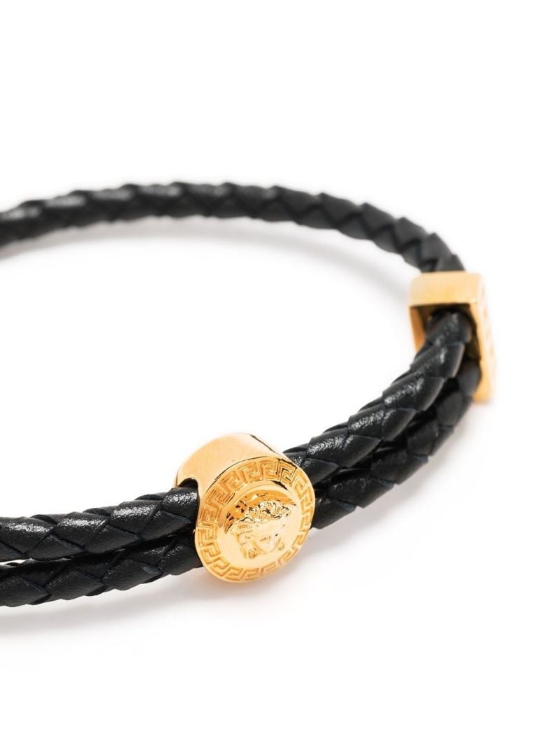 Black Medusa Woven Leather Bracelet