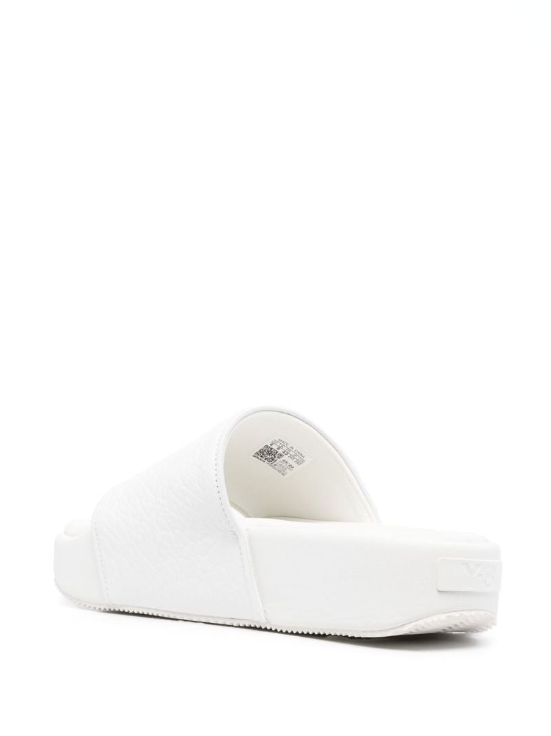 White Leather Slides