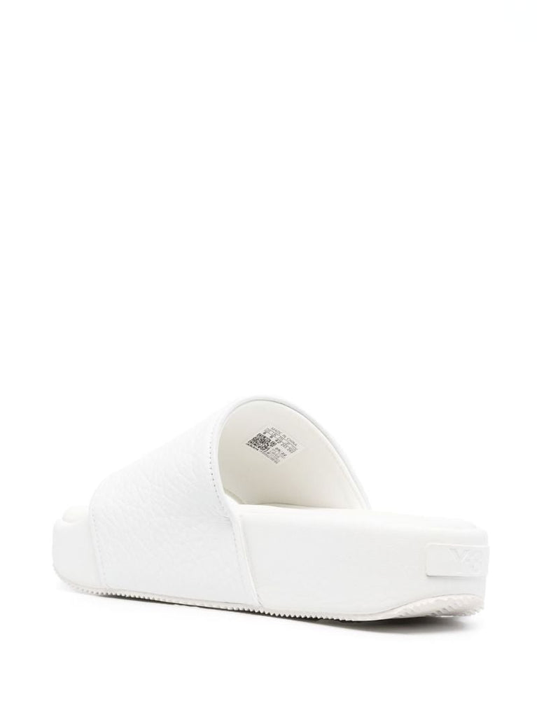 White Leather Slides
