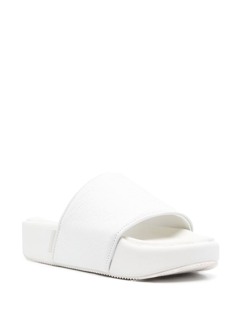 White Leather Slides