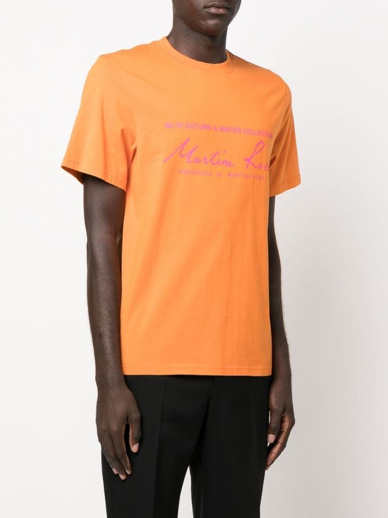 Orange Logo Cotton T-shirt